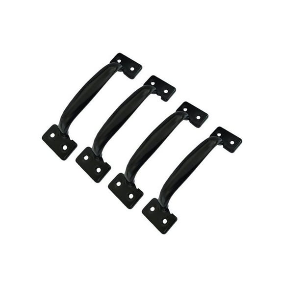 QCAA Stainless Steel Door Pull Handle, 6-1/2", Black Coated, 4 Pack, Made in Taiwan