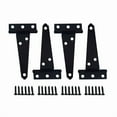 thumbnail image 1 of QCAA Stainless Steel Light Tee Hinge, with Stainless Steel Screw, 4" x 2-5/16" x 1.4 mm, Black Coated, 4 Pack, Made in Taiwan, 1 of 4