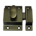 thumbnail image 1 of QCAA Traditional Oval Turn Cabinet Latch, Solid Brass, 2", for Cupboard & Other Furniture, Brushed Antique Brass, 1 Pack, Made in Taiwan, 1 of 2
