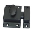 thumbnail image 1 of QCAA Traditional Oval Turn Cabinet Latch, Solid Brass, 2", for Cupboard & Other Furniture, Matte Black, 4 Pack, Made in Taiwan, 1 of 2