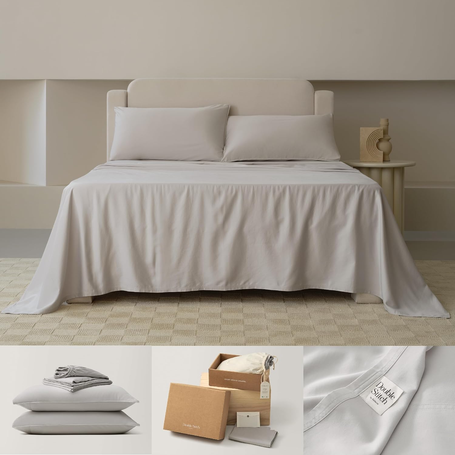 QCAI Cotton Tencel Sheet Set Good Housekeeping Award Winner, Queen