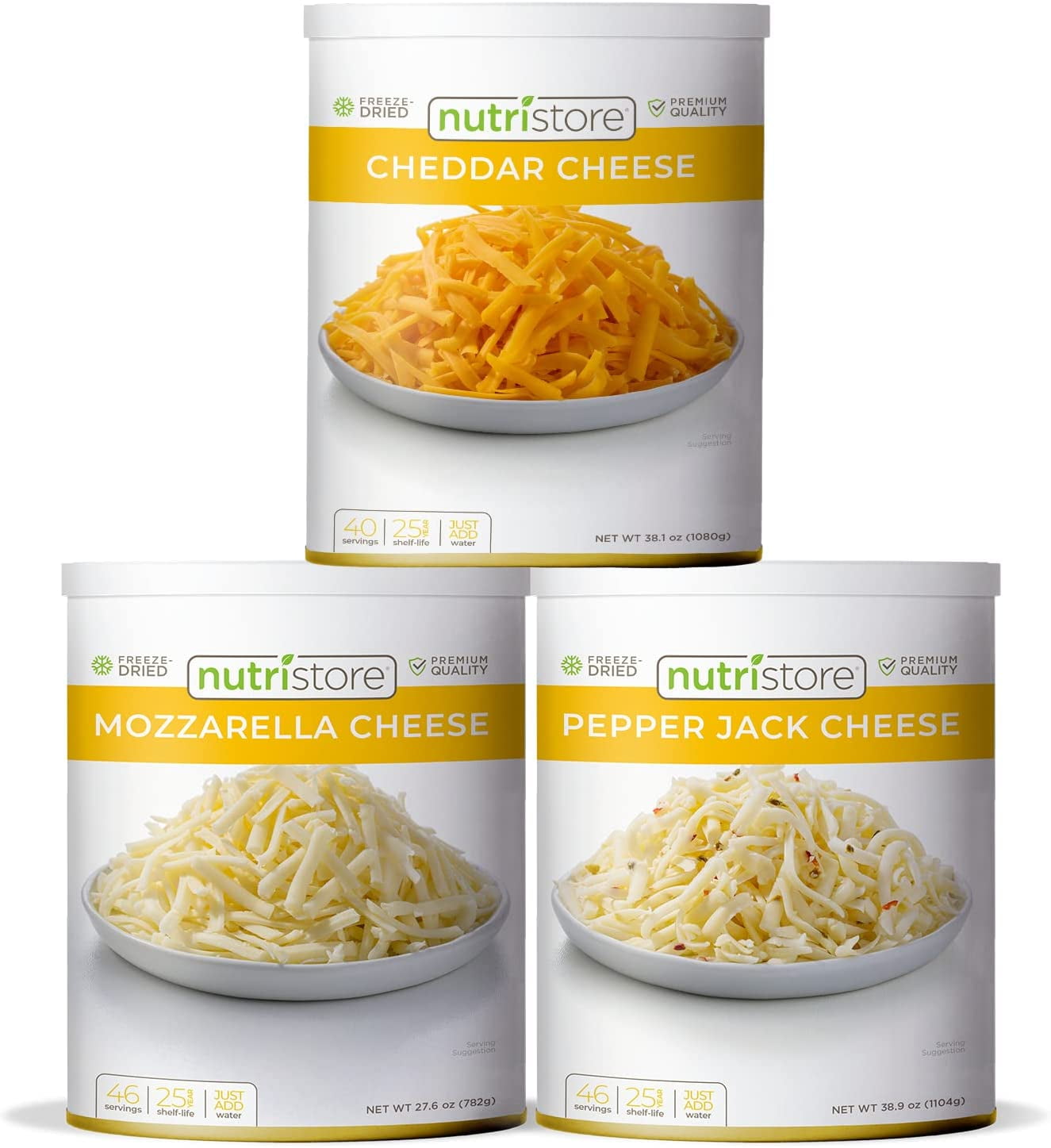 QCAI FreezeDried Cheese Sample Variety 3Pack Cheddar, Mozzarella