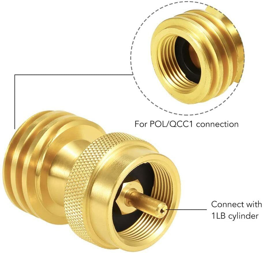 QCC1/POL Propane Tank converter to BBQ Grill Saver 1lb Propane Tank gas