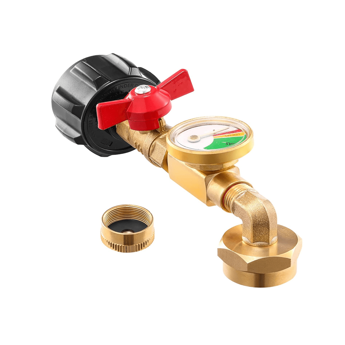 QCC1 Propane Refill Elbow Adapter with Propane Tank Gauge