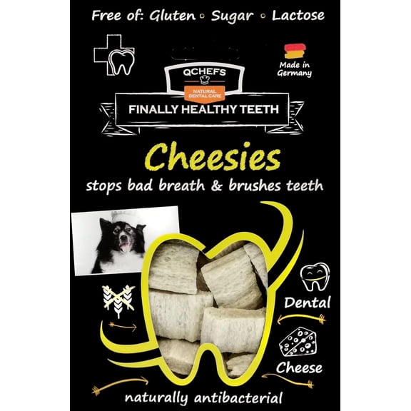 QCHEFS Cheesies for Dogs - One Month Supply* - Oral Health Snack with Amino Acids.