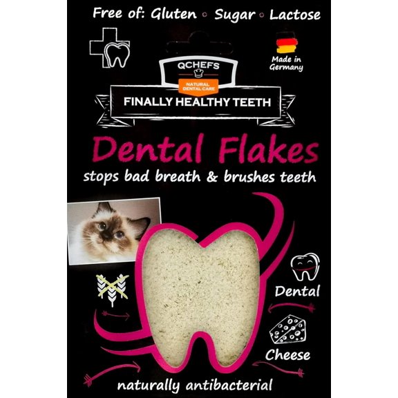 QCHEFS Dental Flakes for Cats – Two Month Supply* - Food Topper - After Meal Licking Treat, Oral Health Snack with Amino Acids.