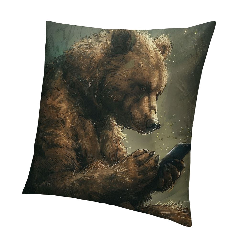 QCPP Bear Cell Phone Short Plush Pillowcase 1PC Home Furnishing