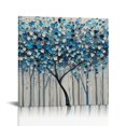 QCPP Blue Leaves Canvas Wall Art for Home Decor Bedroom, High