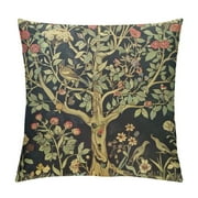 QCPP  Colorful William Morris Tree of Life Floral Vintage Art Pillowcase Home Sofa Decorative Square Throw Pillow Case Decor Cushion Covers One-Side Printed