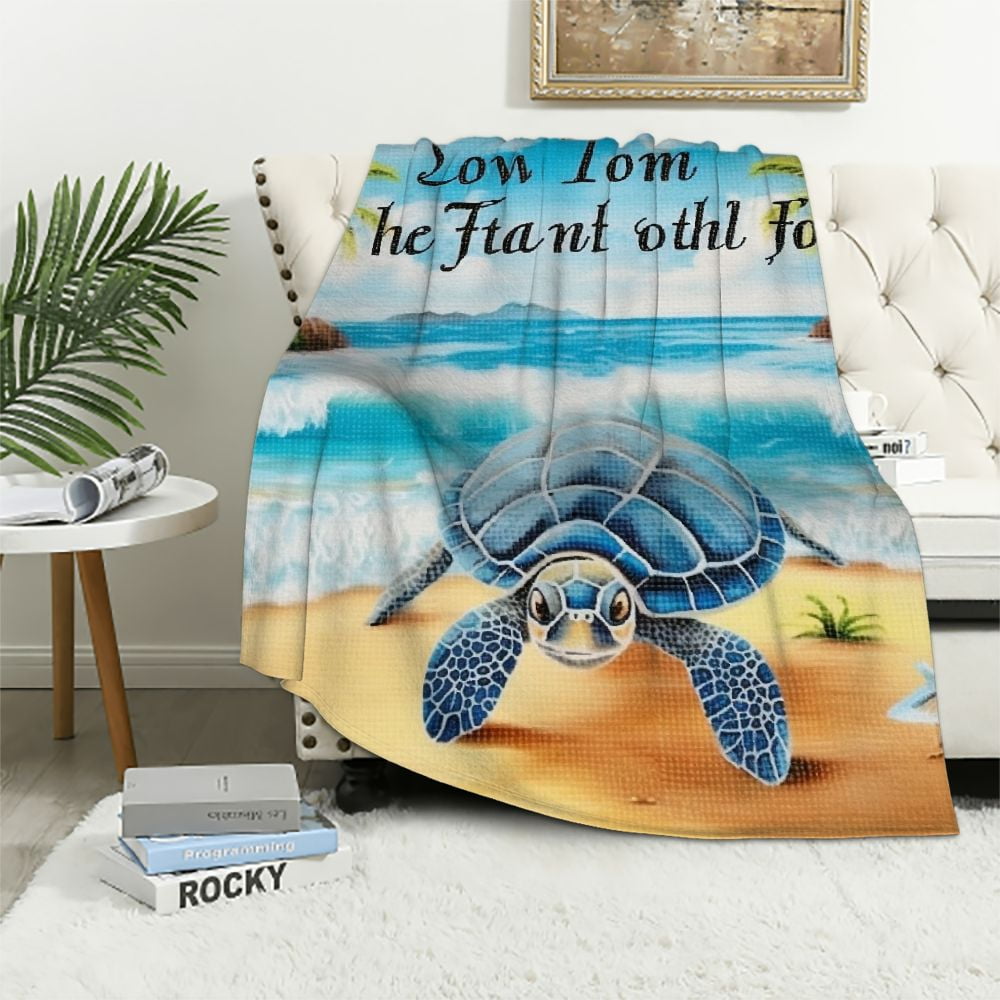 QCPP Jinflower Sea Turtle Throw Blanket Turtle Blanket for Kids Adults ...