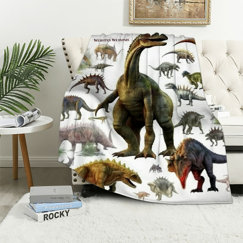 QCPP Kids Dinosaur Blanket for Boys Girls, Soft Toddler Dinosaur ...