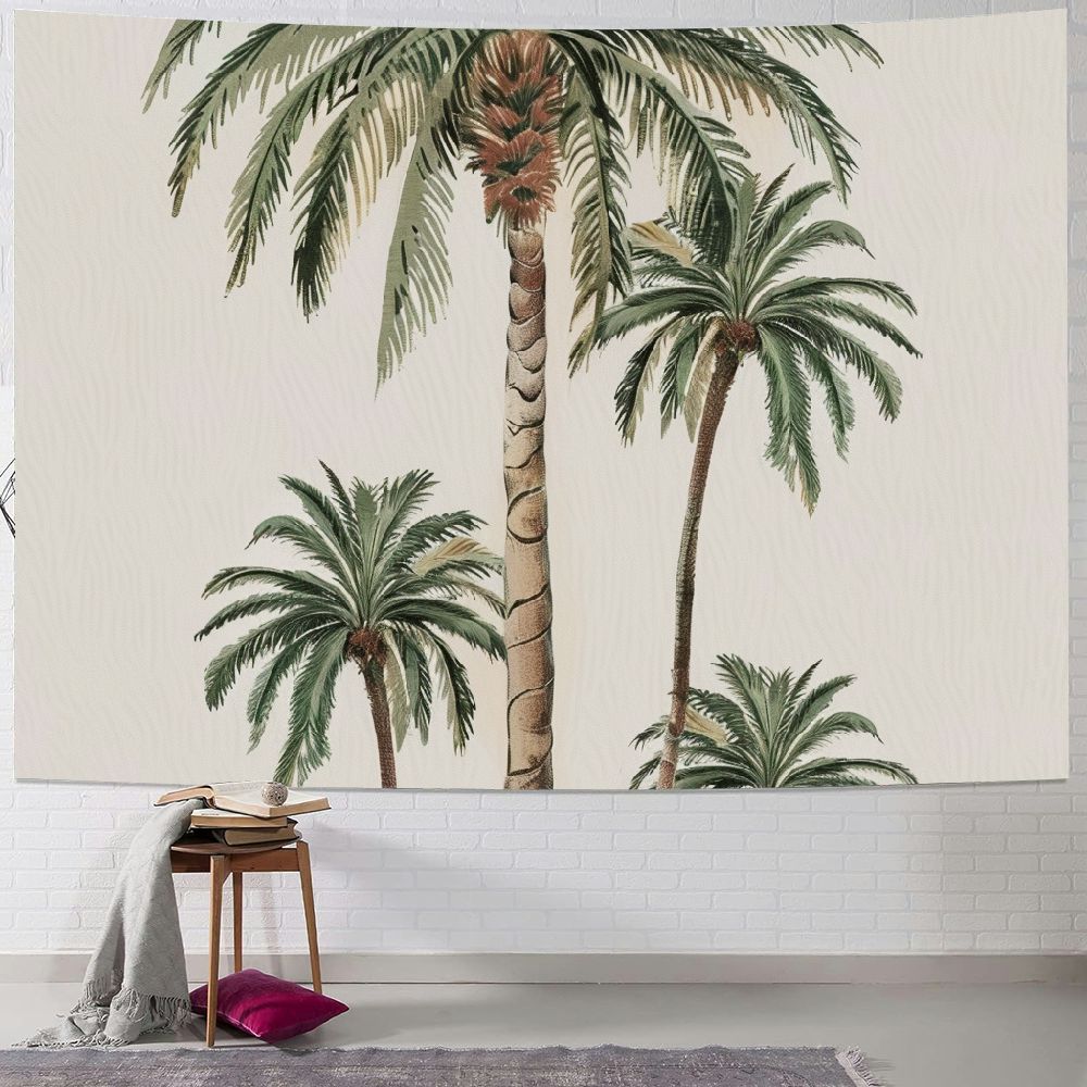 QCPP Palm Tree Leaves Tapestry Wall Hanging Home Decor Short Plush