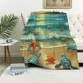 thumbnail image 1 of QCPP Sea Turtle Blanket Beach Ocean Decor Throw Blanket Super Warm Soft Plush Flannel Inspirational Turtle Blanket Gifts for Girls Boys Winter Couch Bedding for Baby Kids Women, 1 of 6