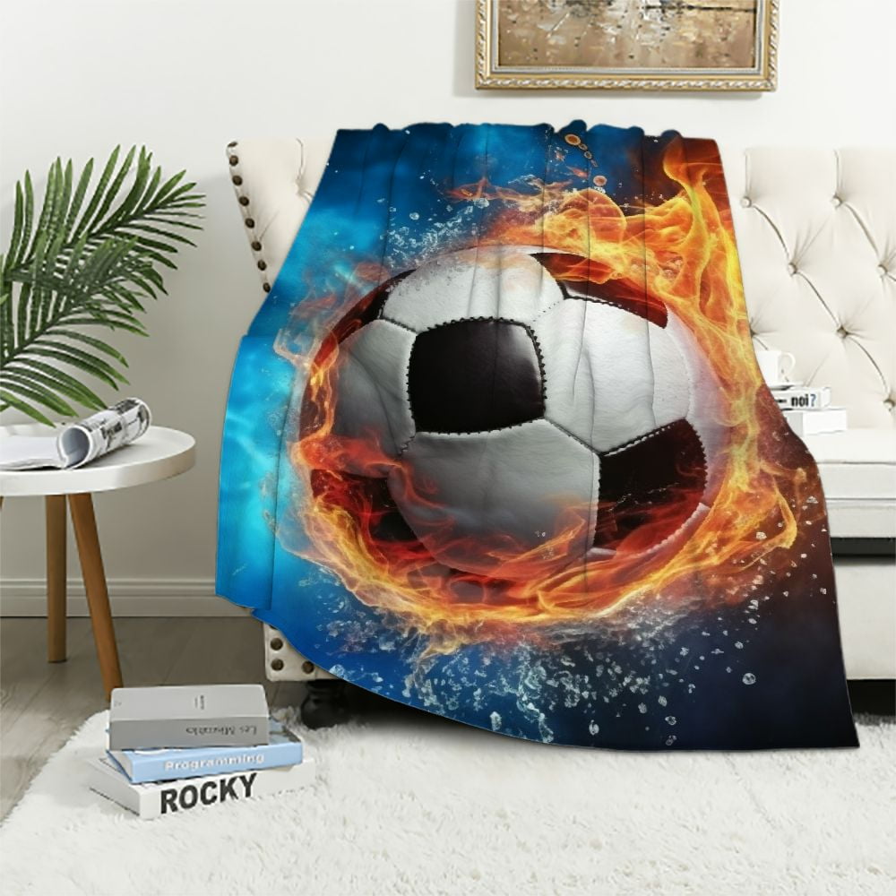 QCPP Soccer Ball Cool Sport Throw Blanket Fun Super Soft Warm Boy
