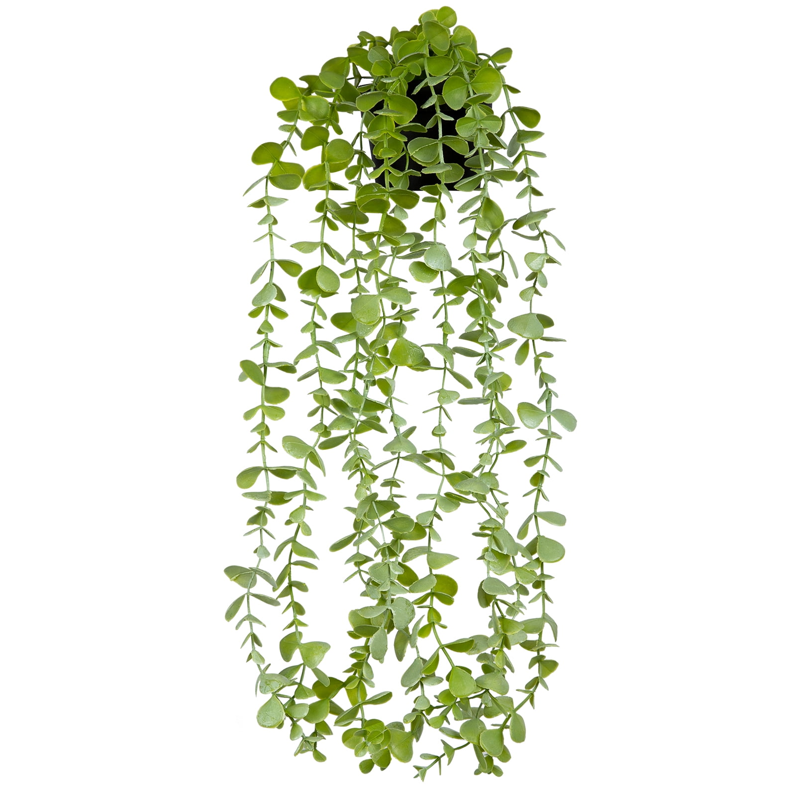 QCQHDU 1 Pack Artificial Hanging Potted Plants, Fake Hanging Plants Eucalyptus with Pot for Home Living Room Decor Indoor