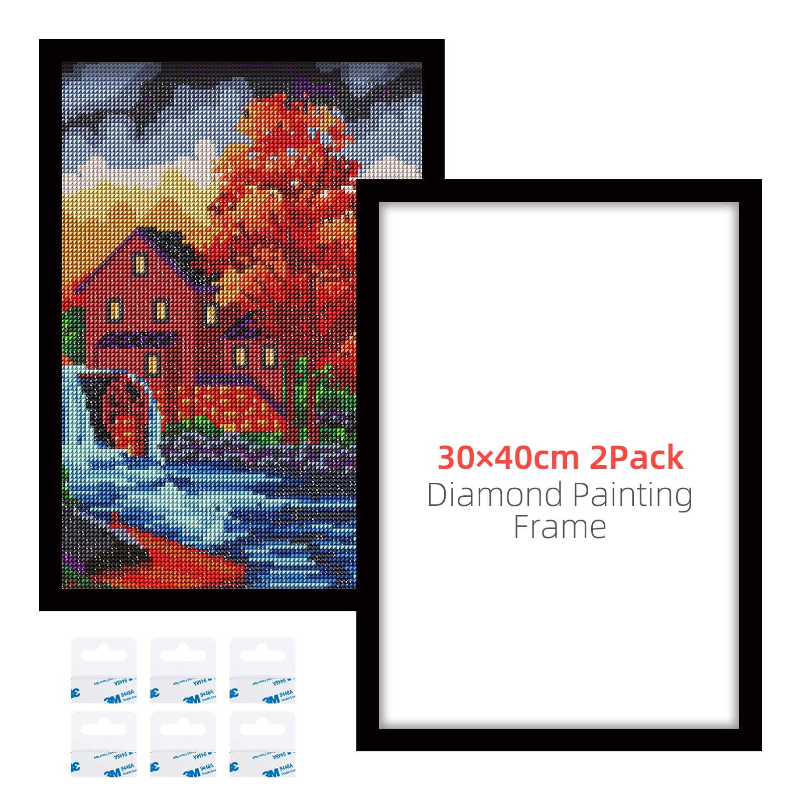 QCQHDU 3 Pack Diamond Painting Frames, Frames for 2*30x40cm and 30x30cm Diamond  Painting Canvas, Self Adhesive Diamond Magnetic Art Frame, Inside Size  25cmx35cm and 25cm*25cm 