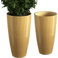 QCQHDU 21 inch Tall Outdoor Patio Planters Set of 2, Large Pots for