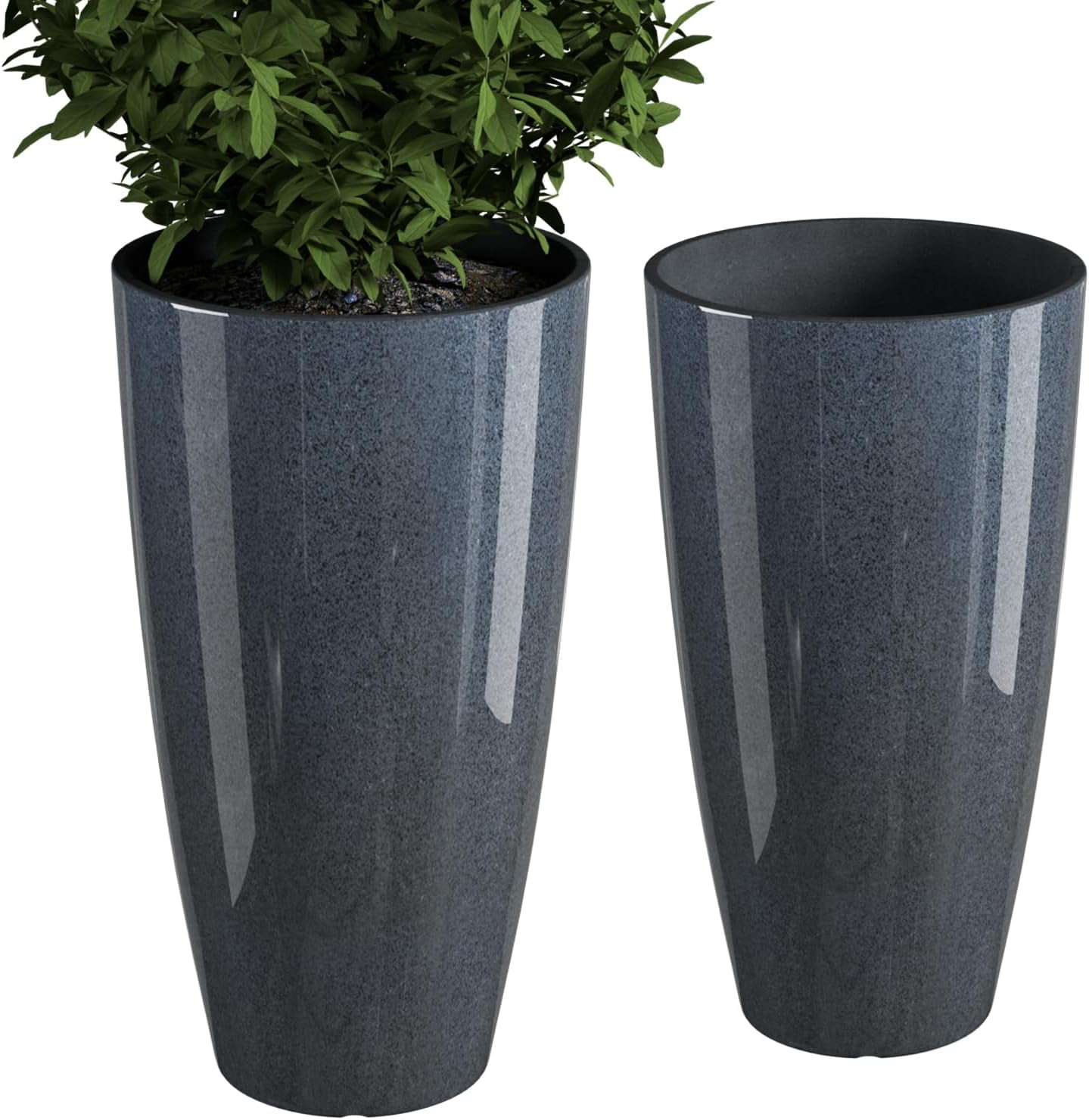 QCQHDU 21 inch Tall Planters for Outdoor Plants Set of 2,Outdoor