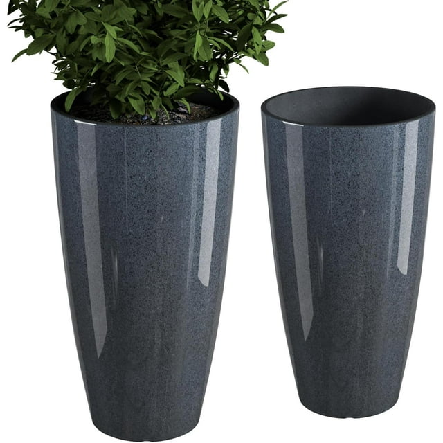 QCQHDU Oversized 21 inch Tall Planters Set of 2, XL Patio Pots for