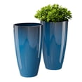 thumbnail image 1 of 21 inch Tall Planters for Outdoor Plants Set of 2,Tall Plant Pots with Drainage Hole,Large Flower Pots for Indoor Front Porch Garden Home Patio,Blue, 1 of 8