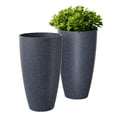 thumbnail image 1 of 21 inch Tall Planters for Outdoor Plants Set of 2,Tall Plant Pots with Drainage Hole,Large Flower Pots for Indoor Front Porch Garden Home Patio,DarkGrey, 1 of 7
