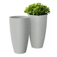 thumbnail image 1 of 21 inch Tall Planters for Outdoor Plants Set of 2,Tall Plant Pots with Drainage Hole,Large Flower Pots for Indoor Front Porch Garden Home Patio,Sandy, 1 of 8