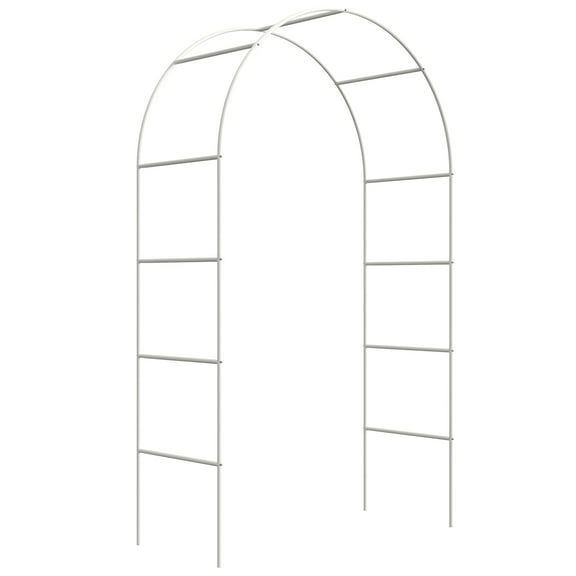 QCQHDU Garden Arch 7.8' Black Iron Arbor, Easy Assembly