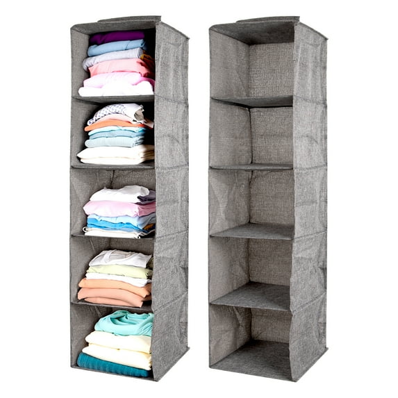 QCQHDU Hanging Closet Organizer 3-Shelf Closet Organizer, 2 Pack