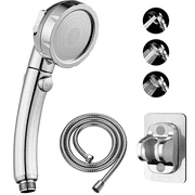 QCQHDU High Pressure Handheld Shower with Head ON/OFF Pause Switch 3 Spray Mode Showerhead with 60 Inch Hose and Adjustable Mount Removable Water Saving Spa Shower for Head Hair fall and Pet