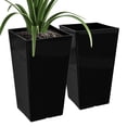thumbnail image 1 of QCQHDU Large Planters for Outdoor Plants Flower Pots Set of 2,Tall Planters for Outdoor Plants,21 inch Outdoor Planters for Front Porch Planters（Black）, 1 of 6