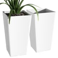 thumbnail image 1 of QCQHDU Large Planters for Outdoor Plants Flower Pots Set of 2,Tall Planters for Outdoor Plants,21 inch Outdoor Planters for Front Porch Planters（White）, 1 of 6
