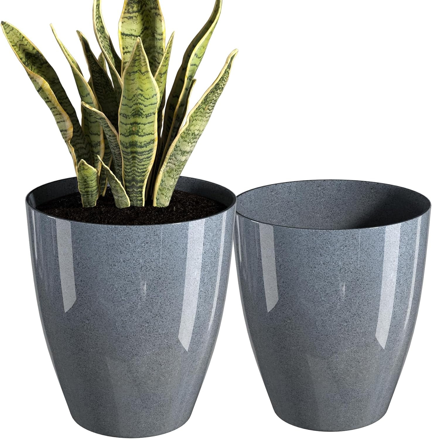 QCQHDU 21 inch Tall Planters for Outdoor Plants Set of 2,Outdoor Planters  for Front Porch,Large Pots for Plants Outdoor Indoor,White Planters Flower