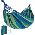 thumbnail image 1 of QCQHDU Single Camping Hammock with Hanging Ropes and Carry Bag, Blue, 1 of 6