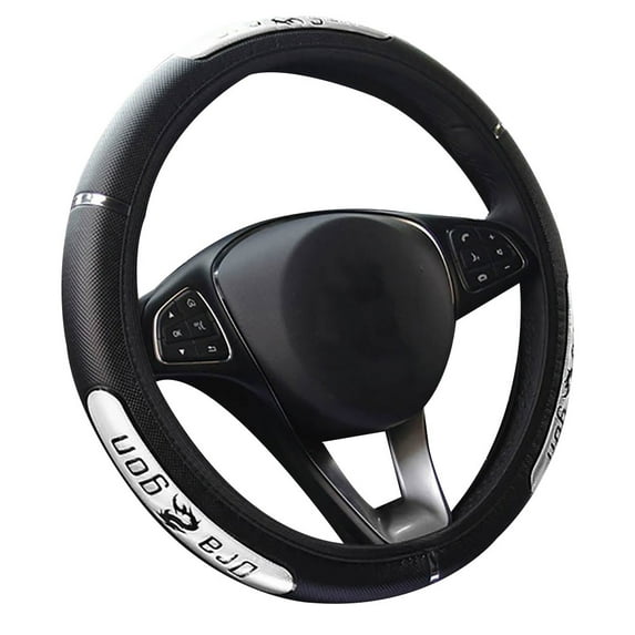 QCTime 38cm Fashion Dragon Design Faux Leather Car Steering Wheel Cover Interior Decor