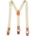 thumbnail image 1 of QCWQMYL Beige Men's Suspenders Braces Leather Strap Father/Husband's Gift Button Suspenders Work, 1 of 6