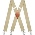 thumbnail image 1 of Qcwqmyl Beige Suspenders for Men with 4 Snap Hooks Adjustable Braces Work Suspenders Heavy Duty, 1 of 4