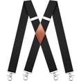 thumbnail image 1 of QCWQMYL Black Suspenders for Men Heavy Duty with 4 Snap Hooks Braces Work Suspenders Formal Wedding, 1 of 6