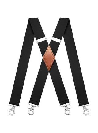 Hulara Leather Suspenders Men / Women Adjustable Back Y Design