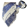 thumbnail image 1 of QCWQMYL Classic Men's Blue White Check Tie Formal Woven Jacquard Plaid Necktie, 1 of 5