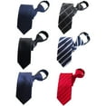 thumbnail image 1 of QCWQMYL Easy Ties for Men Classic 6P Pretied Zipper Tie Striped Formal Wedding Necktie Set Polyester, 1 of 6