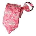 thumbnail image 1 of QCWQMYL Men's Pink Paisley Floral Zipper Tie Pretied Wedding Party Neckties, 1 of 6