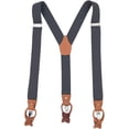 thumbnail image 1 of QCWQMYL Men's Suspenders Braces Leather Strap Father/Husband's Gift 6 Buttons Grey, 1 of 6
