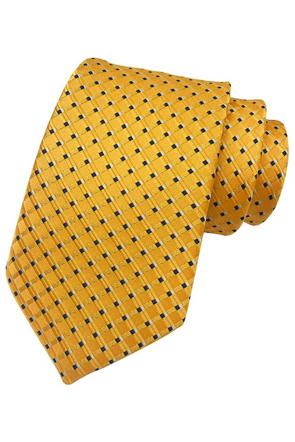 Mens Ties Yellow Lattice Ties for Men Necktie Formal Men's Neckties Business Woven Polyester