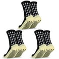 thumbnail image 1 of Qcwqmyl Non Slip Crew Socks Grip Soccer Mens Athletic Socks for Men Running Football 3 Pairs, 1 of 7
