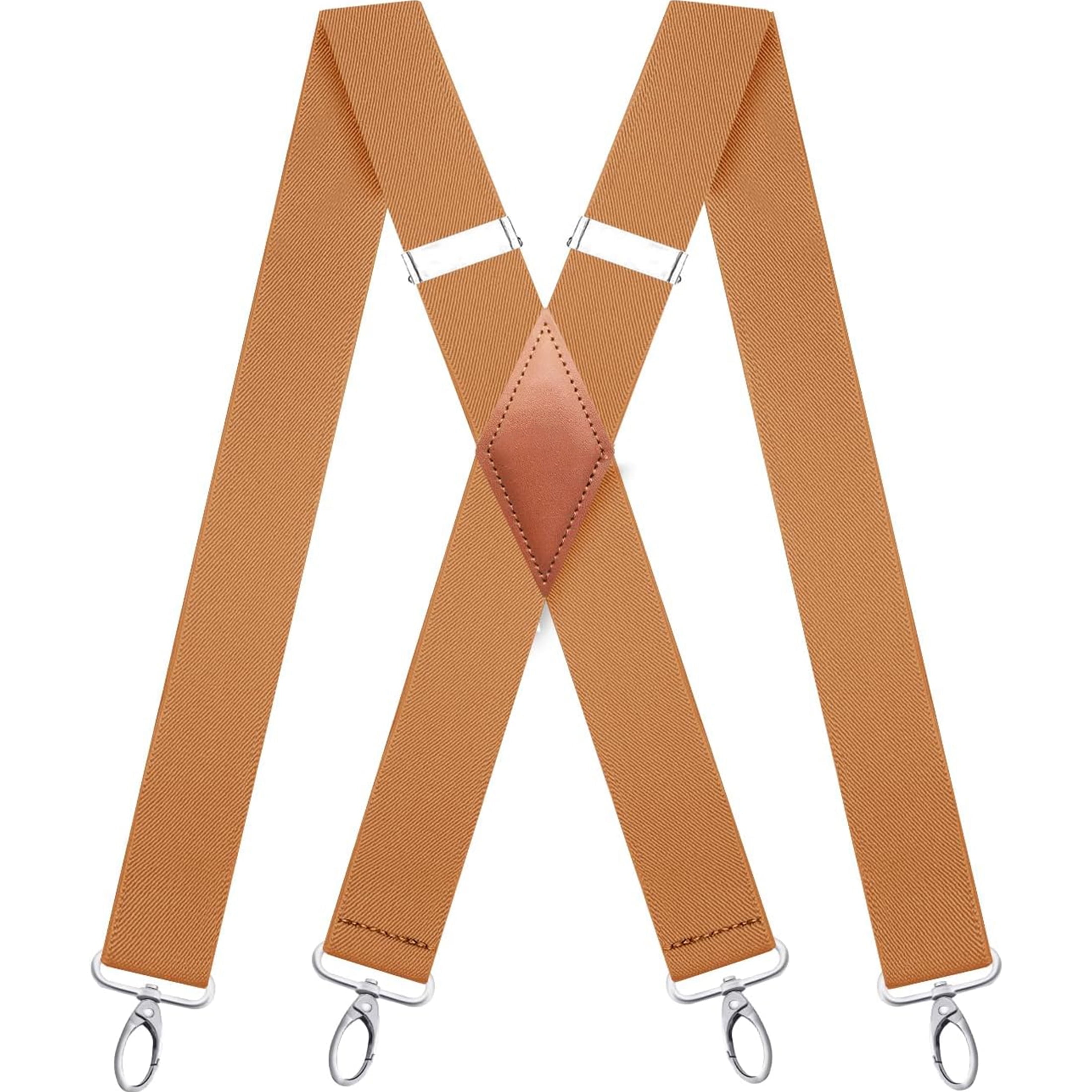 QCWQMYL Suspenders for Men Vintage 4 Swivel Hooks Adjustable Adult