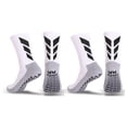 thumbnail image 1 of Qcwqmyl 2 Pack White Mens Socks Soccer,Non Slip Athletic Grip Cerw Socks for Men, 1 of 6