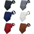 thumbnail image 1 of QCWQMYL Zipper Ties for Men Zip up 6P Classic Adjustable Necktie ,Easy Pretied Solid Color Polyester, 1 of 7