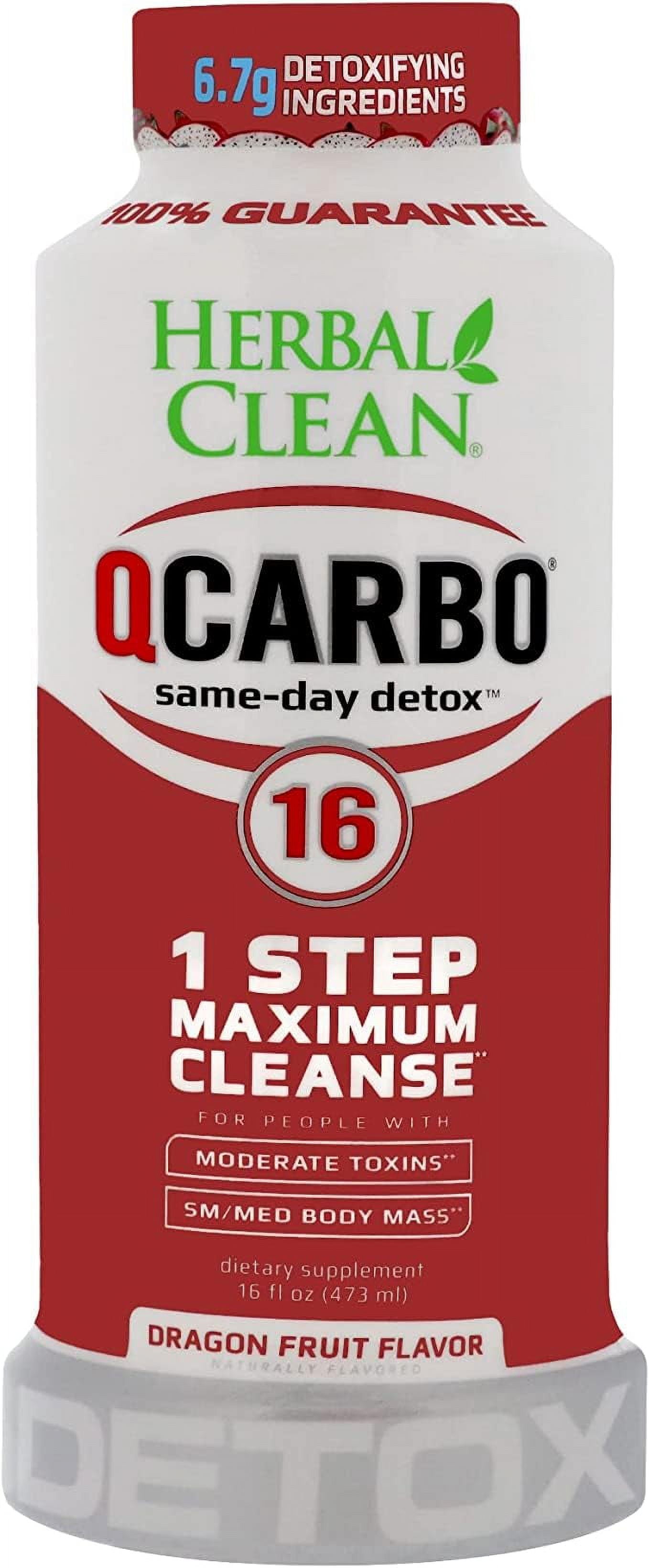 QCarbo16 SameDay Detox Drink, Dragon Fruit (16 oz)