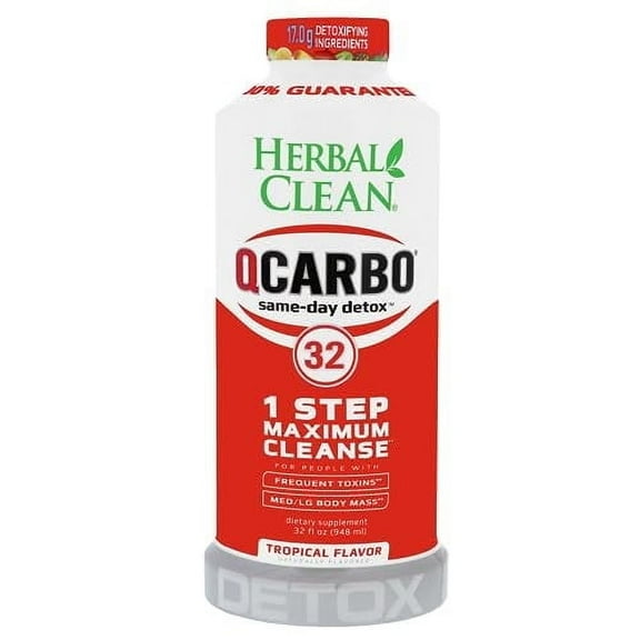 QCarbo32 Same-Day Detox Drink, Tropical Fruit Flavor (32 fl oz)