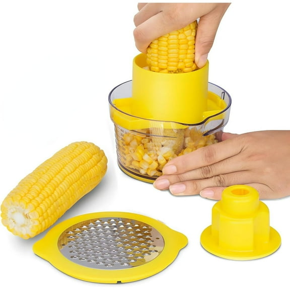 QD-Gotrays 4-in-1 Multi-Function Corn Cob Stripper, Peeler, Remover and Grater, 1 Count